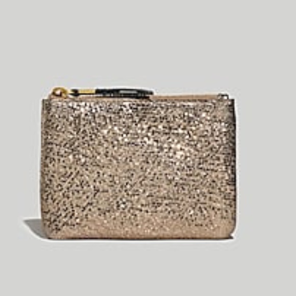 NWT Madewell SMALL ZIP POUCH IN METALLIC LEATHER. New with tags leather pouch - Picture 2 of 10